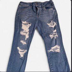 American Eagle Outfitters Distressed Blue Bootcut Jeans